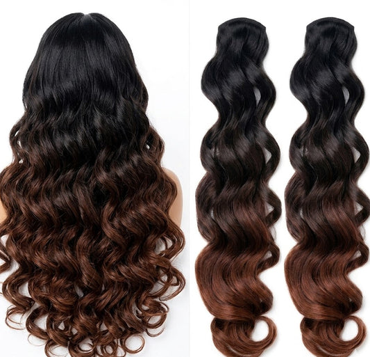 24" Ombre Goddess Box Braids Crochet Hair with Wavy Curly Ends – 3-Tone Synthetic Extensions | Zebaish Wigs & Extensions