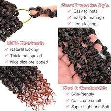 12" Ponytail Twist Crochet Hair Pre Looped Ombre Brown with Curly Ends | Zebaish Wigs And Extensions