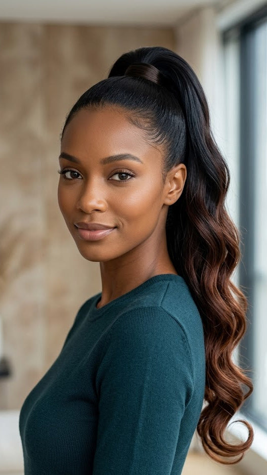 24" Ombre Goddess Box Braids Crochet Hair with Wavy Curly Ends – 3-Tone Synthetic Extensions | Zebaish Wigs & Extensions