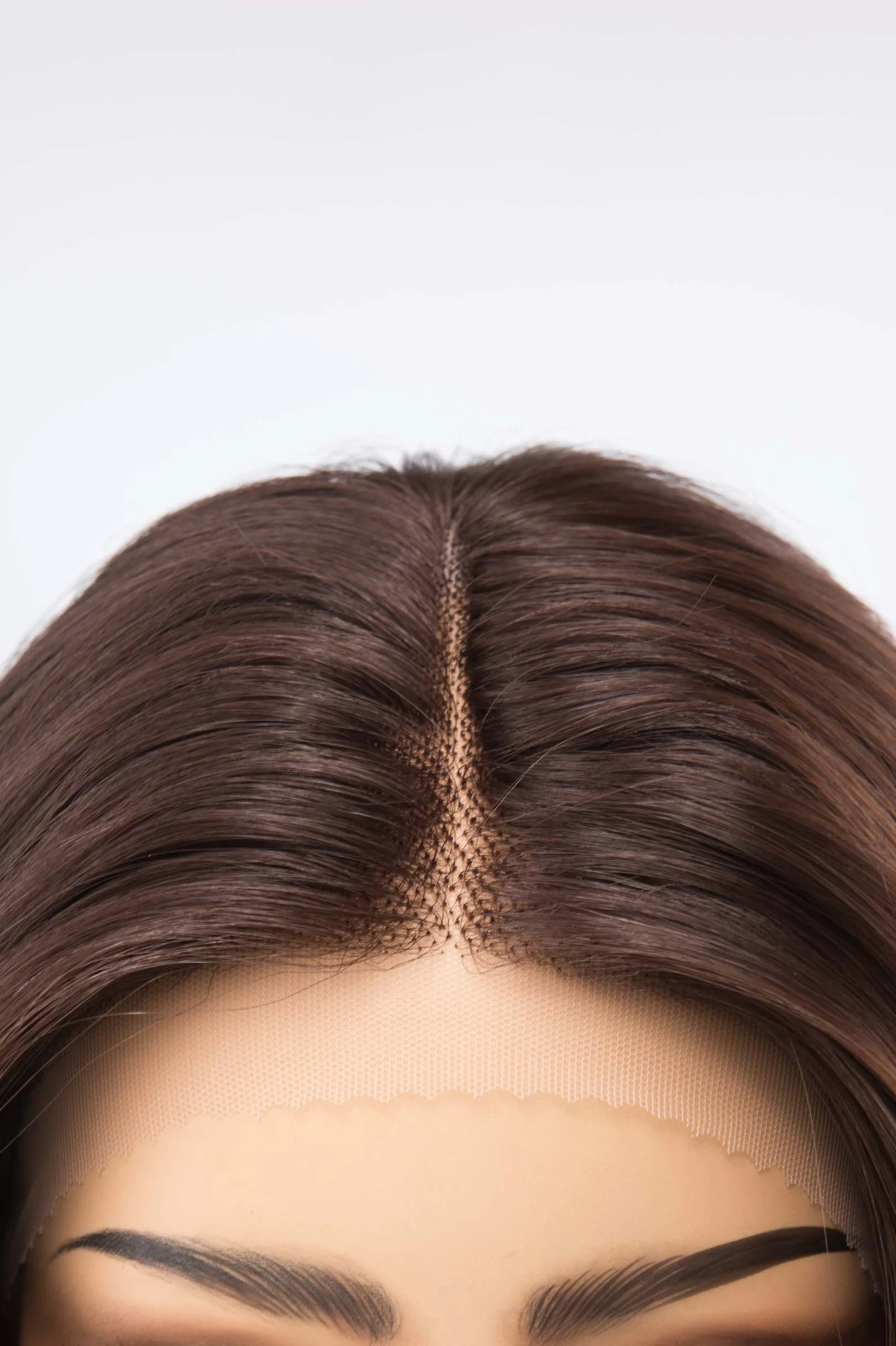 13*4 Chocolate Brown Front Lace Wig 32" Long Straight Synthetic Hair| Zebaish Wigs & Extensions