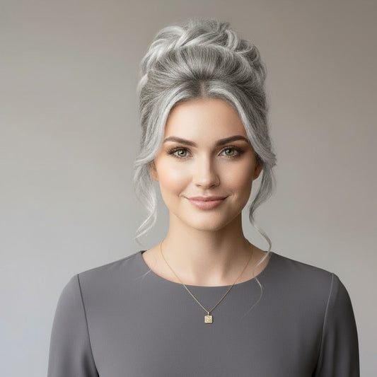 Silver Grey Messy Srunchy Bun Hair Piece for Thin Hair Women Synthetic Chignon | Zebaish Wigs and Extensions