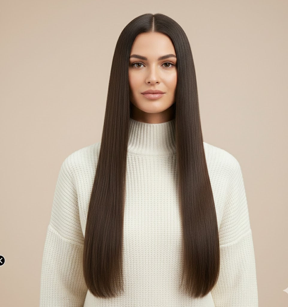 Halo Hair Extensions 24 Inch Synthetic - Long Wavy Dirty Blonde | Zebaish Wigs & Extensions
