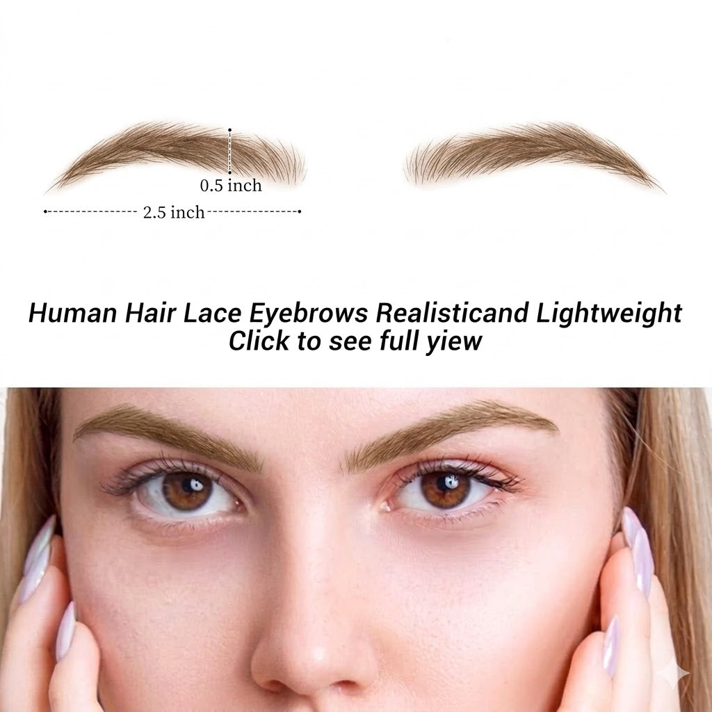 Real Hair Light Brown Eyebrows Lace Based Waterproof Handmade Crocheted Human Hair Eyebrow Extensions for Women | Zebaish Wigs & Extensions